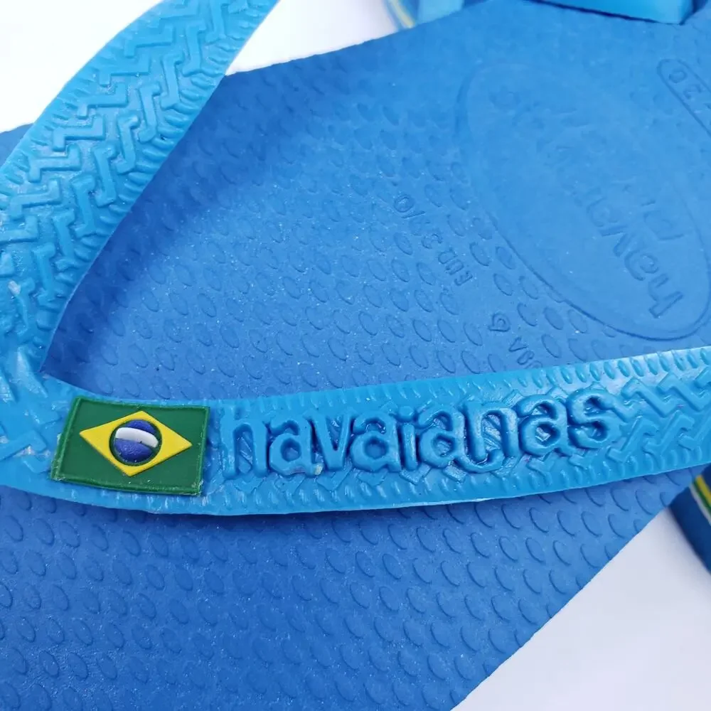 Havaianas Originals Youth Size 6Y Womens Sz 7/8 Blue Slip On Flip Flop Sandals